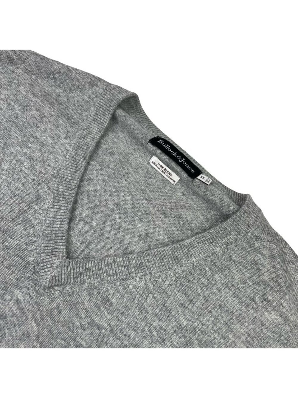 Bullock & Jones Men's Wool/Cashmere Luxe Blend V-Neck Pullover Sweater Gray • XL